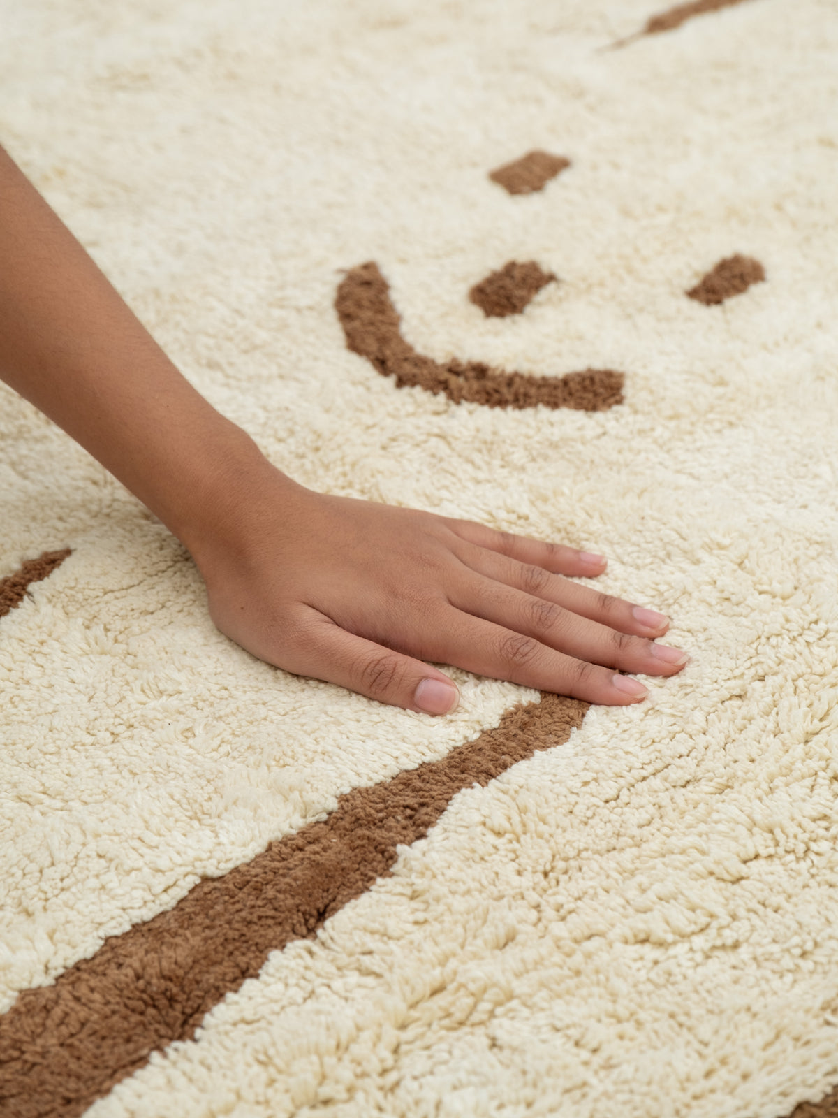 Friends Brown Washable Organic Cotton Cut Pile Rug