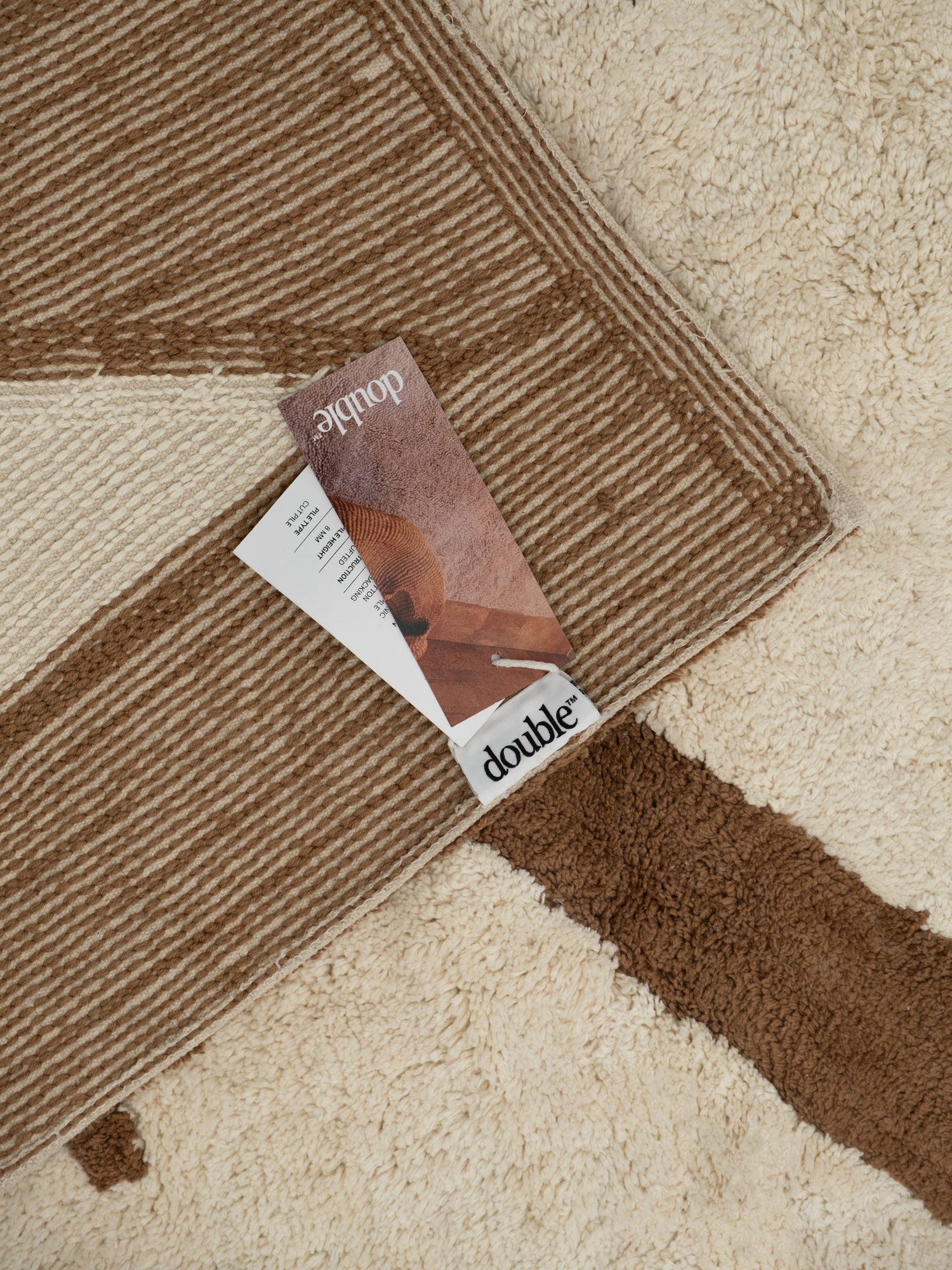 Friends Brown Washable Organic Cotton Cut Pile Rug