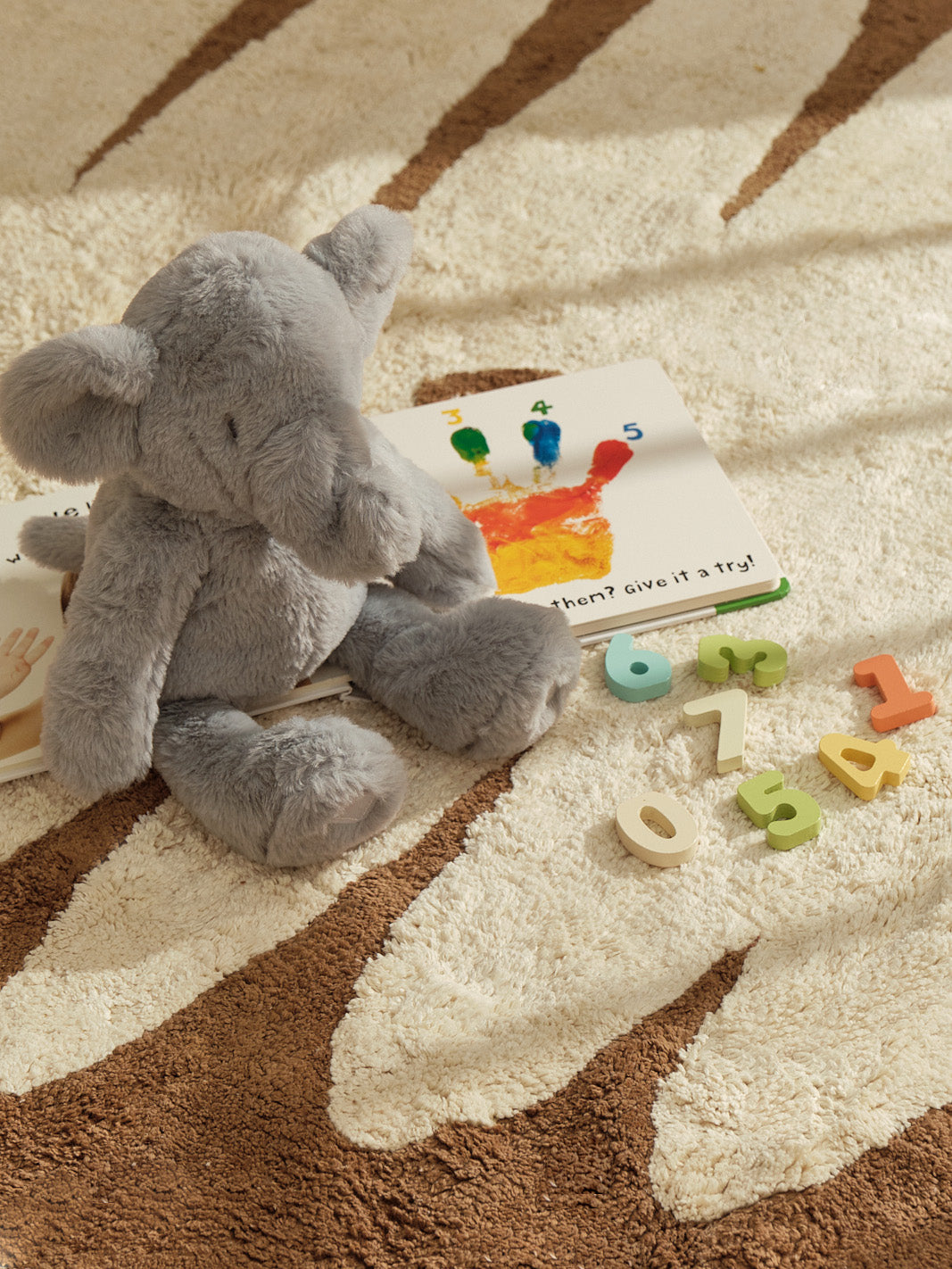 Friends Brown Washable Organic Cotton Cut Pile Rug