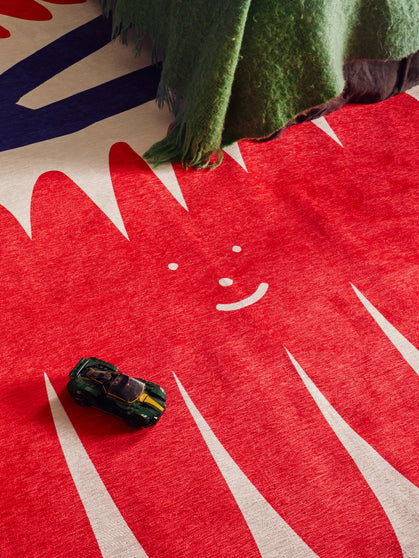 Friends red chenille rug
