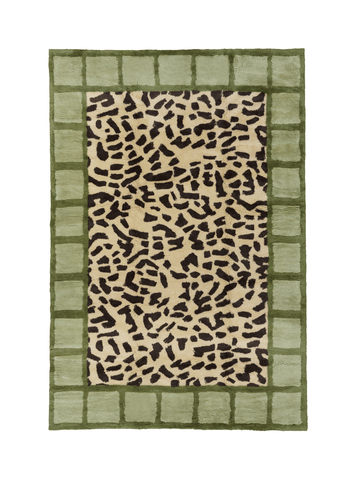Glade Moss Washable Wool Fine Cut Pile Rug Washable Wool Rug Double Standard System 160x230cm