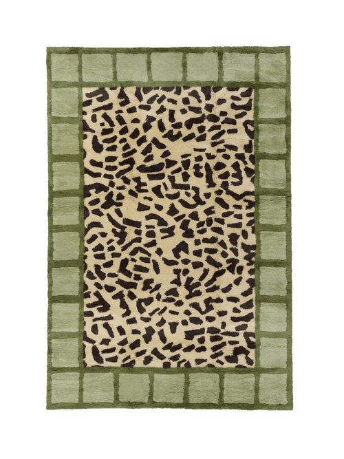 Glade moss washable wool fine cut pile rug