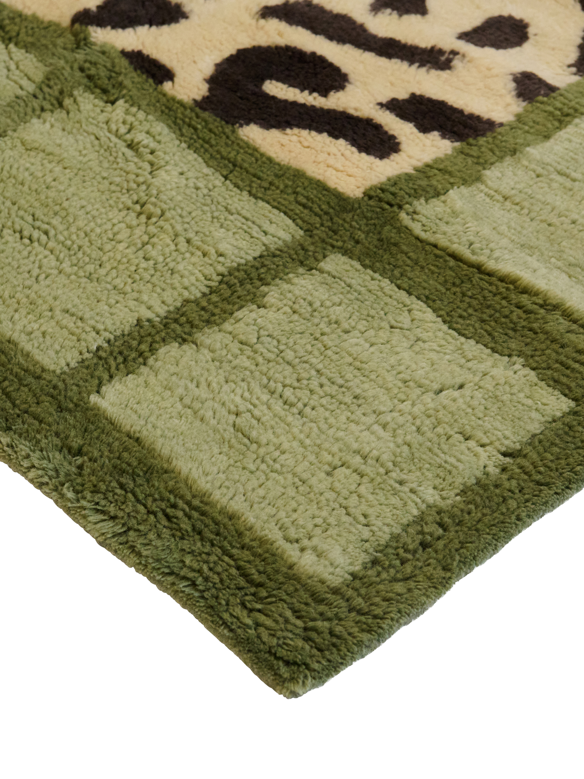 Glade Moss Washable Wool Fine Cut Pile Swatch Washable Wool Rug Double