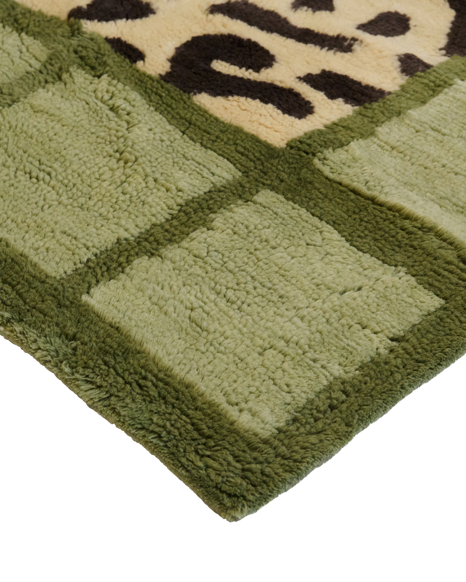 Glade Moss Washable Wool Fine Cut Pile Swatch Washable Wool Rug Double