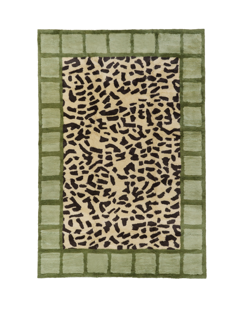 Glade moss washable wool fine cut pile rug washable wool rug double
