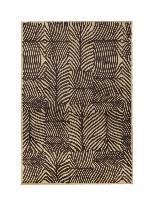 Grassland black woven tuft wool rug