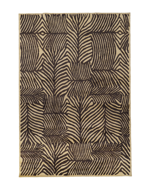 Grassland black woven tuft wool rug double.online