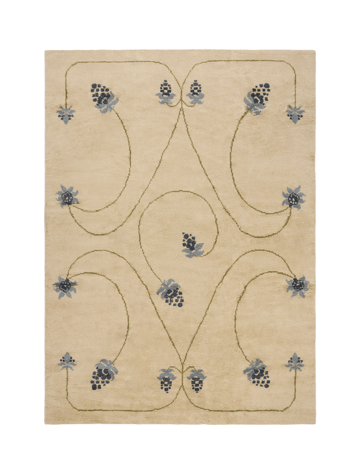 Harvest Dark Teal Washable Wool Hand Knotted Rug double.online Rug Top Only 160x230cm