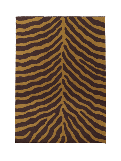 Herd dark brown washable blended wool flatweave rug