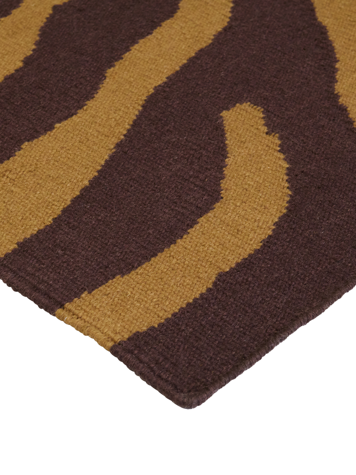 Herd Dark Brown Washable Blended Wool Flatweave Swatch double.online