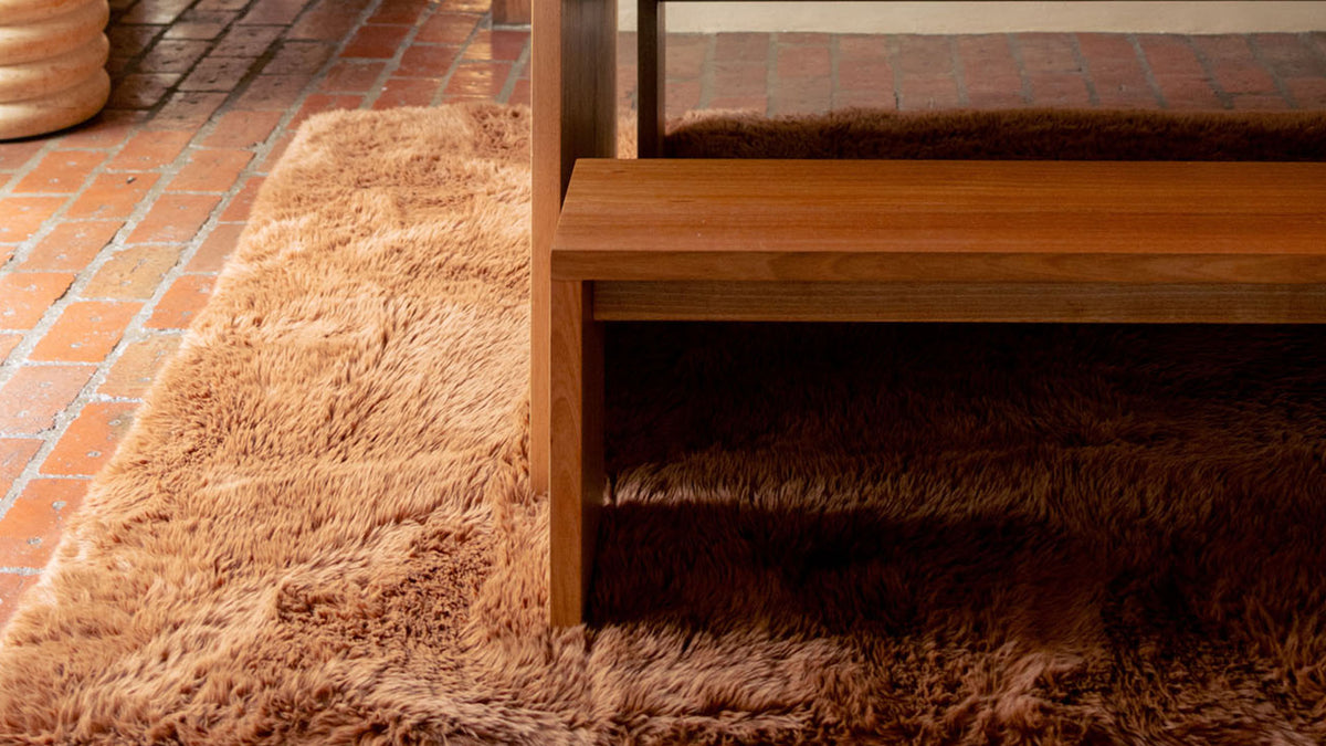 Solace Brown Vegan Flokati Runner Rugs double.online