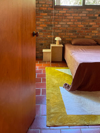 Combination mustard cotton feel rug