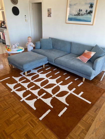 Echo brown cotton feel rug
