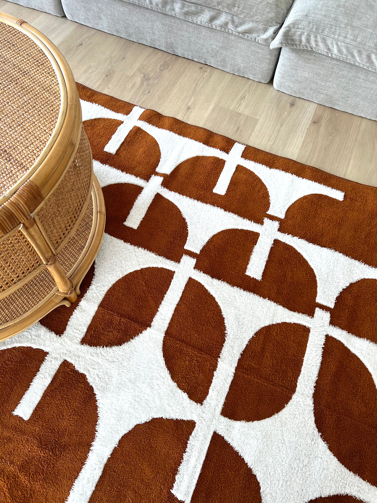 Echo Brown Cotton Feel Rug