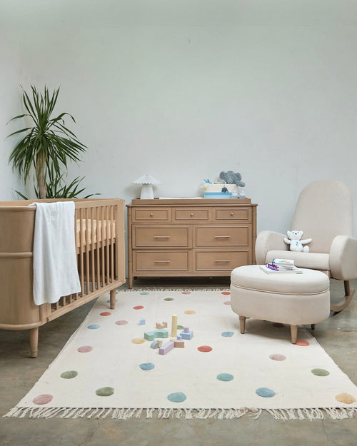 Pebble neutral washable organic cotton cut pile rug