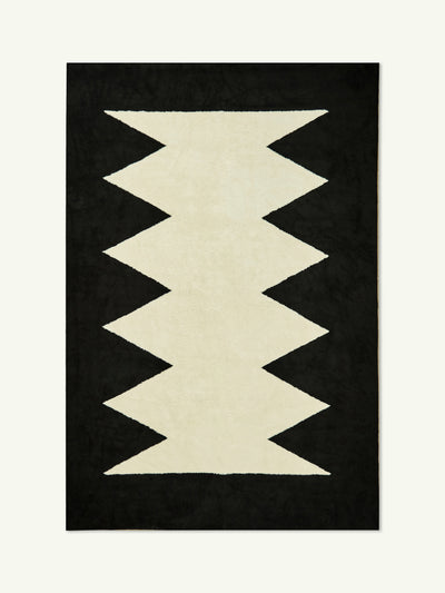 Jag white & black cotton feel rug