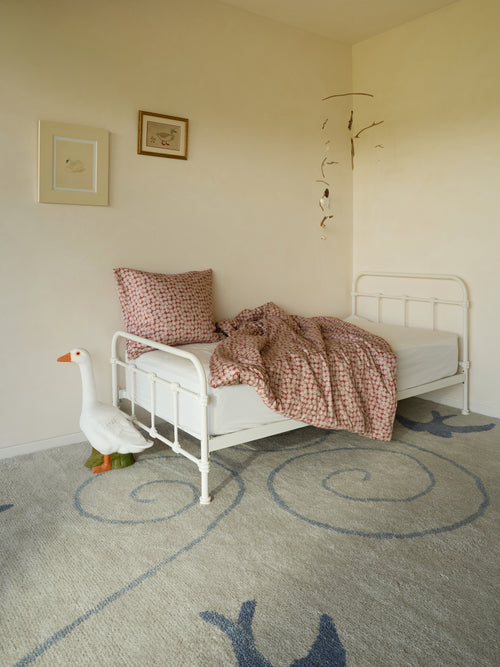 Flock cloud grey washable wool hand knotted rug double.online rug top only 160x230cm