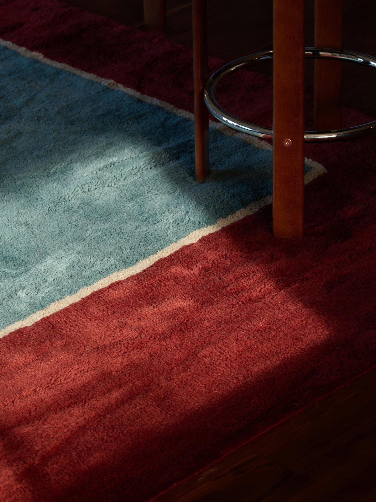 Frame Steel Blue Washable Wool Fine Cut Pile Swatch double.online