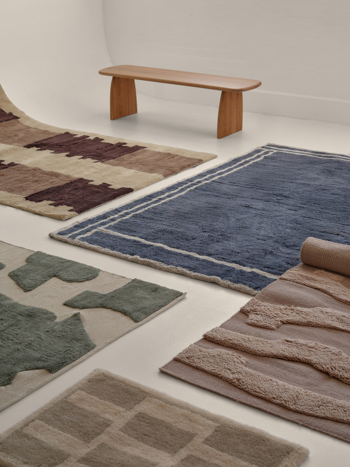 Tempest Steel Blue Washable Wool Medium Cut Pile Rug