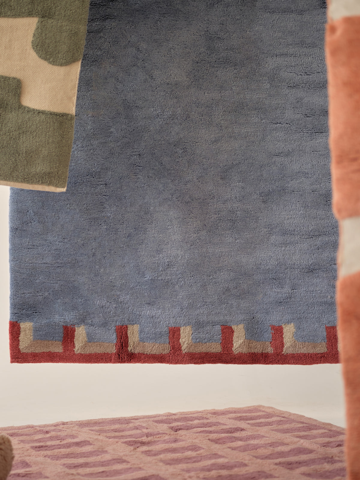 Stillwater Silver Blue Washable Wool Fine Cut Pile Rug (CUSTOM)