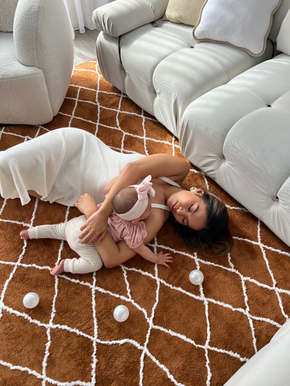 Joy light brown cotton feel rug
