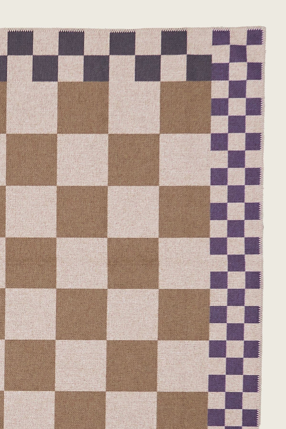 Checkered Taupe New Jute Rug