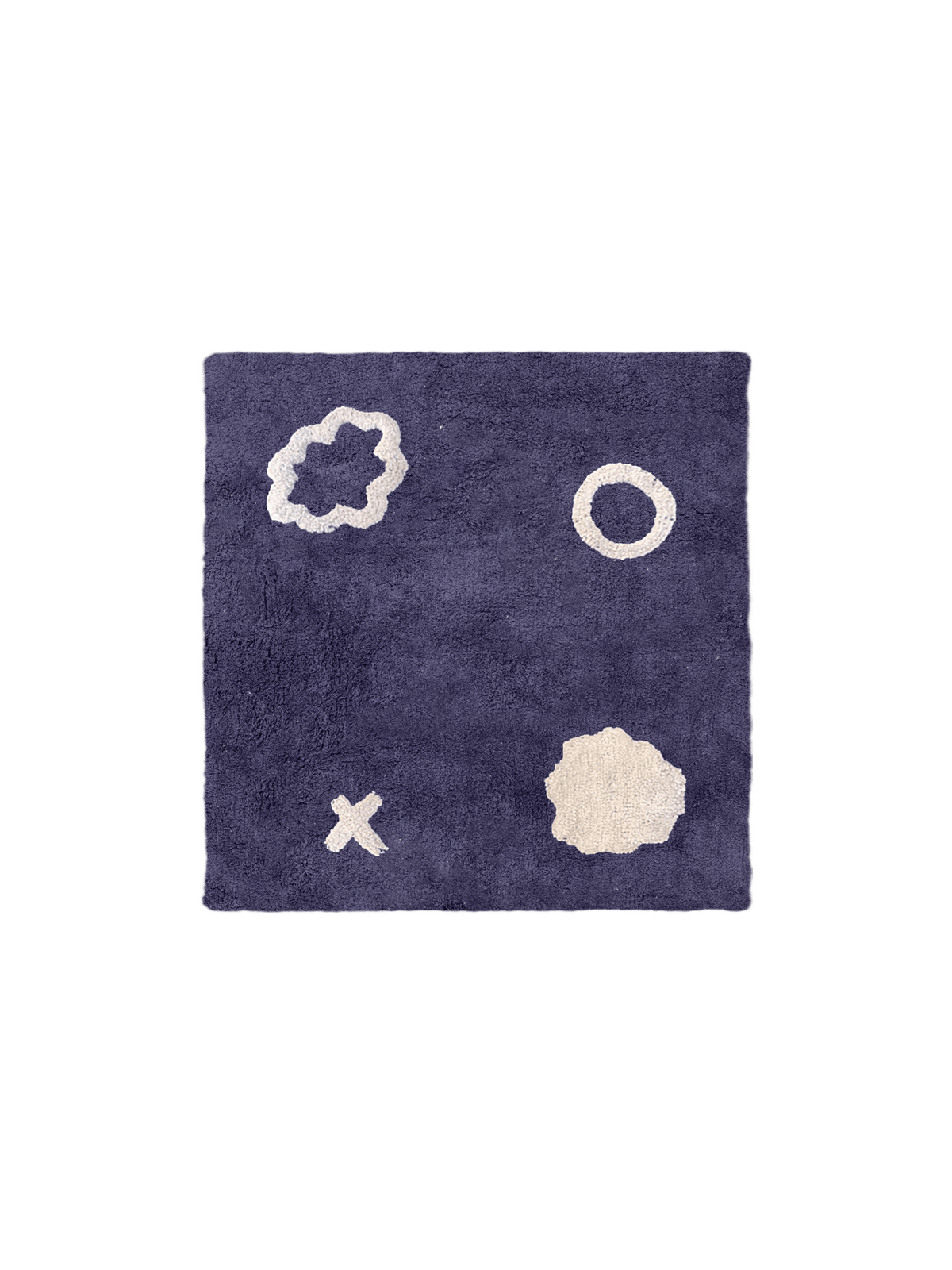 Doodles Steel Blue Washable Organic Cotton Cut Pile Swatch