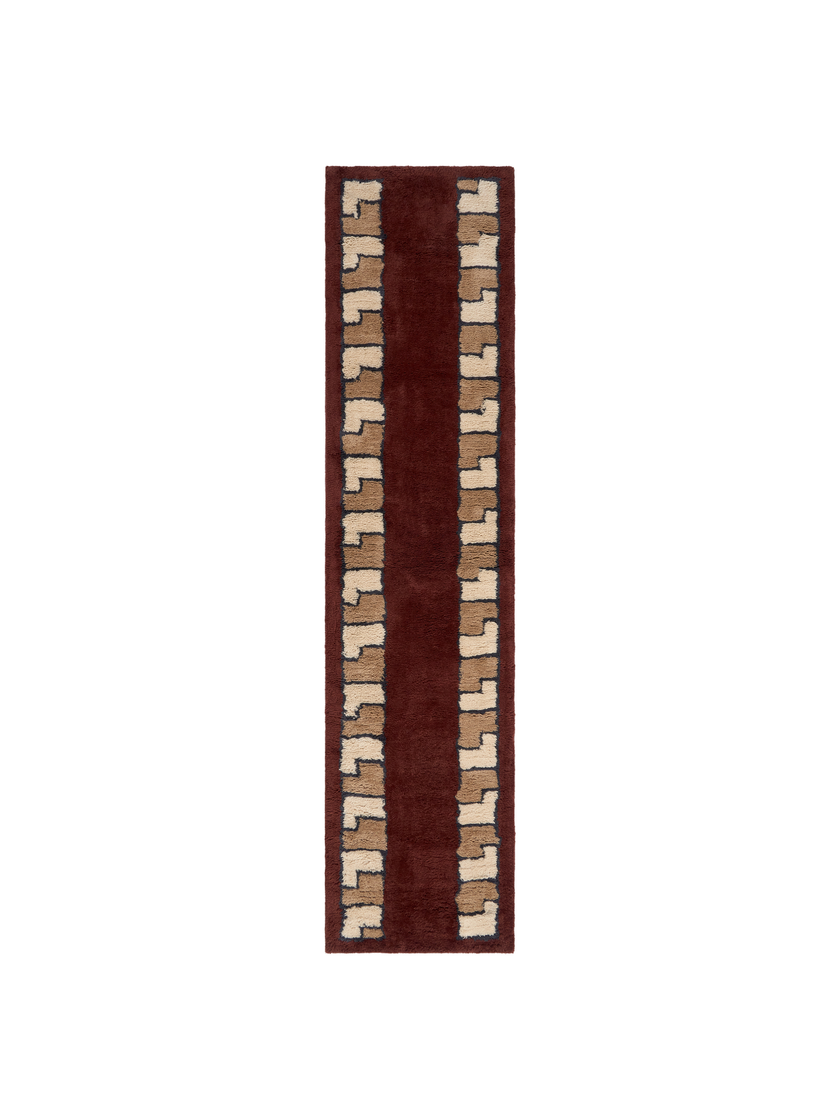 Lygia Deep Wine Fine Cut Pile Runner double.online Rug Top Only 70x240cm