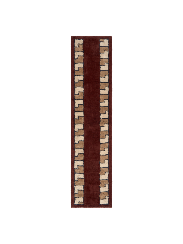 Lygia Deep Wine Fine Cut Pile Runner double.online Rug Top Only 70x240cm