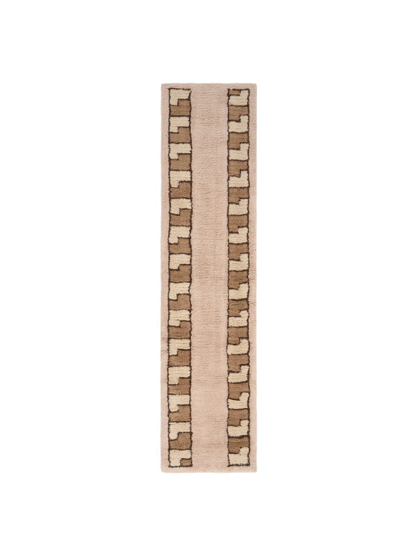 Lygia II Sand Fine Cut Pile Runner double.online Rug Top Only 70x240cm