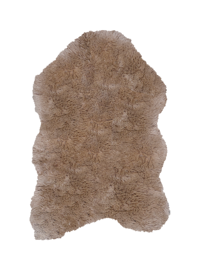 Mackenzie dark beige washable wool sheepskin shaped rug
