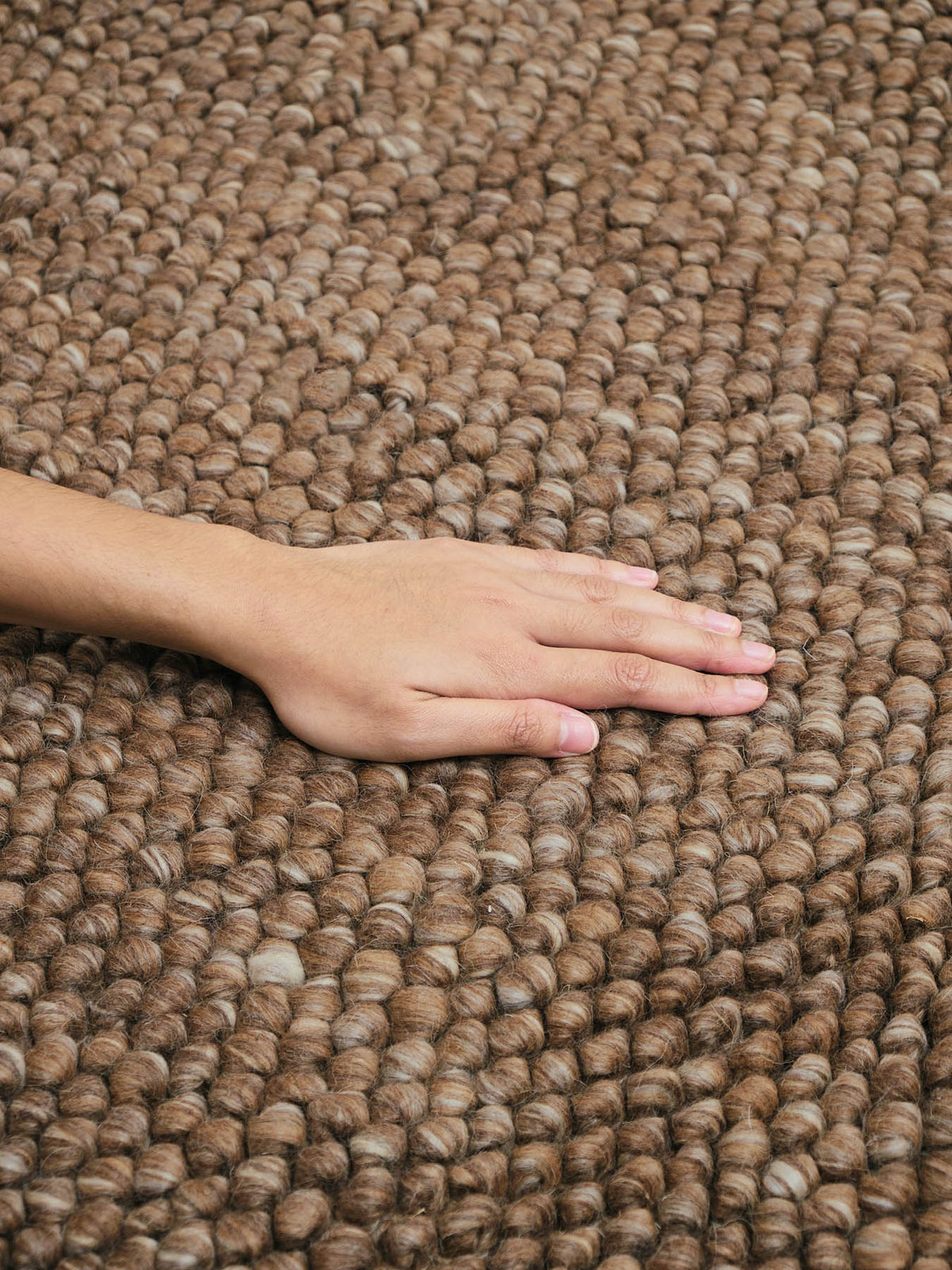 Marlborough Brown Washable Wool Heavy Loop Pile Rug