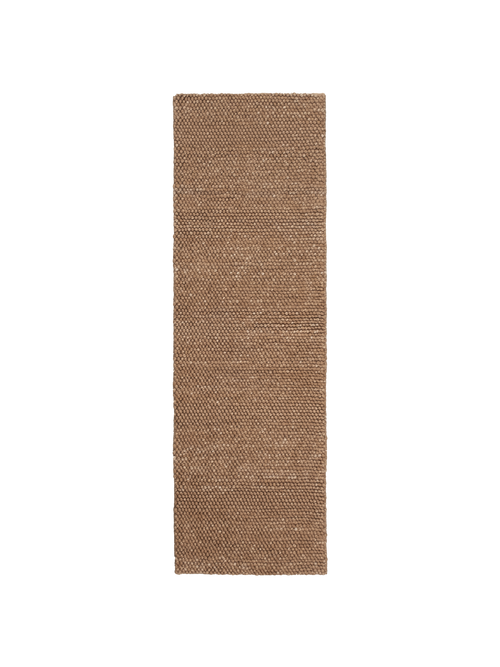 Marlborough brown washable wool heavy loop pile runner