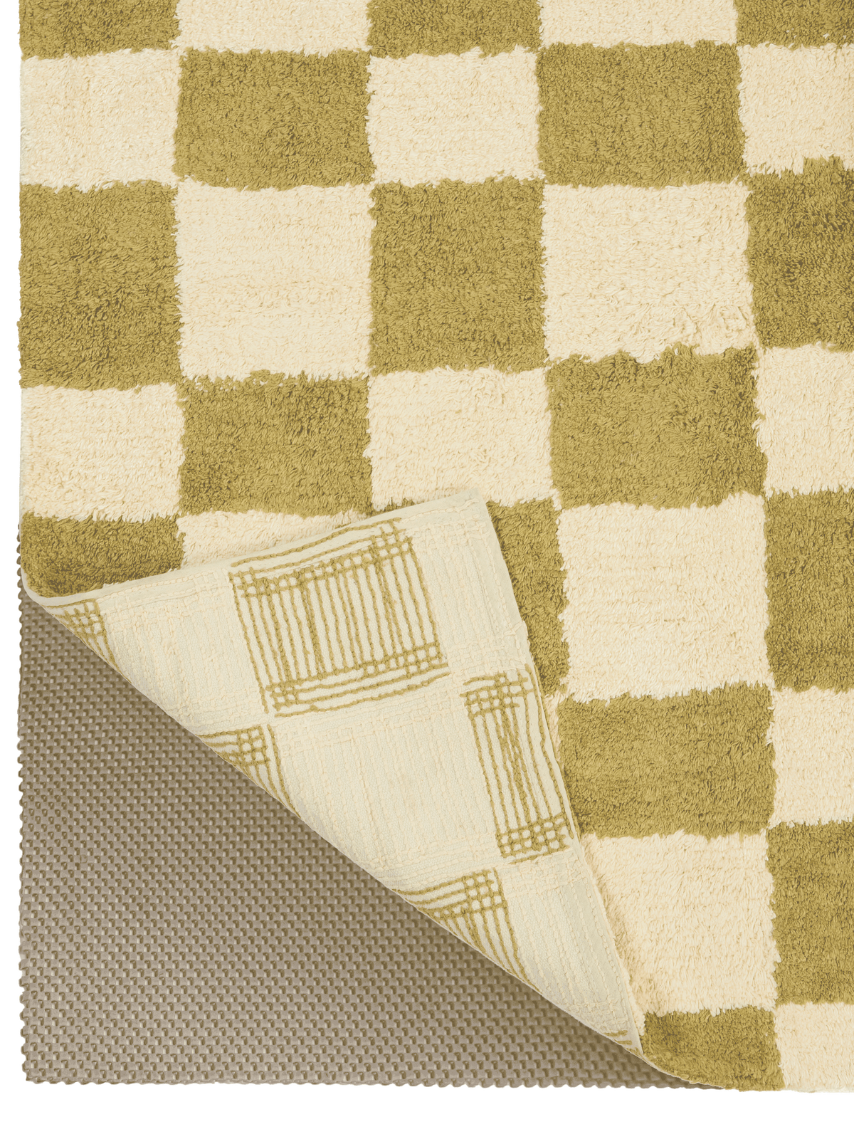 Micro Check Olive Organic Cotton Pile Swatch double.online