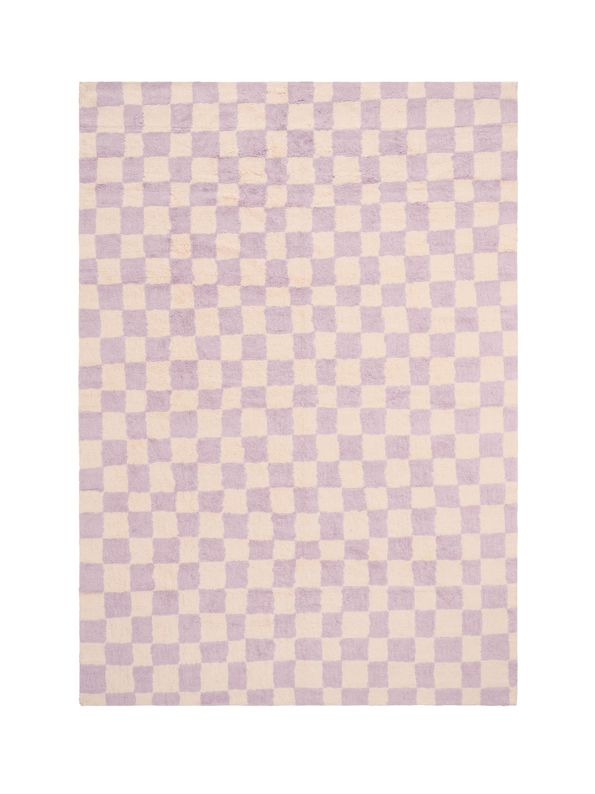 Micro Check Lavender Organic Cotton Pile Rug double.online Standard System 90x150cm