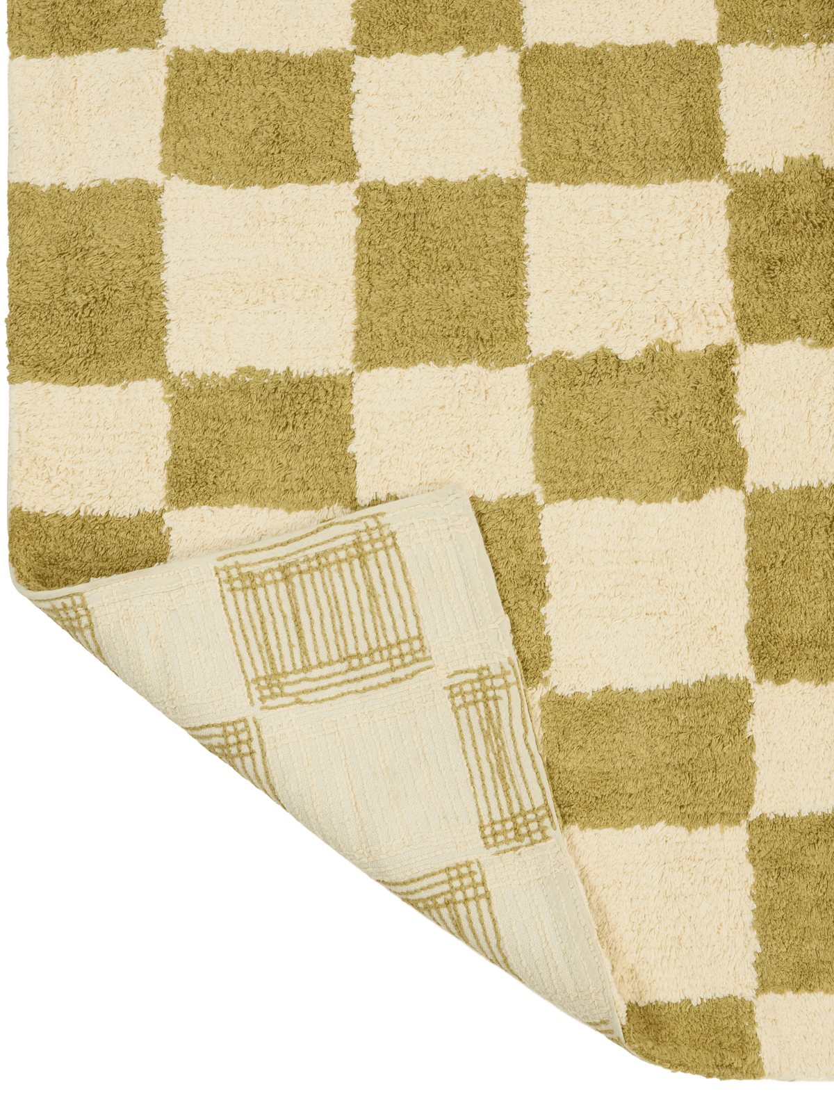 Micro Check Olive Organic Cotton Pile Swatch double.online