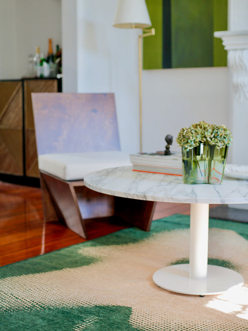 Mohavea forest green chenille rug