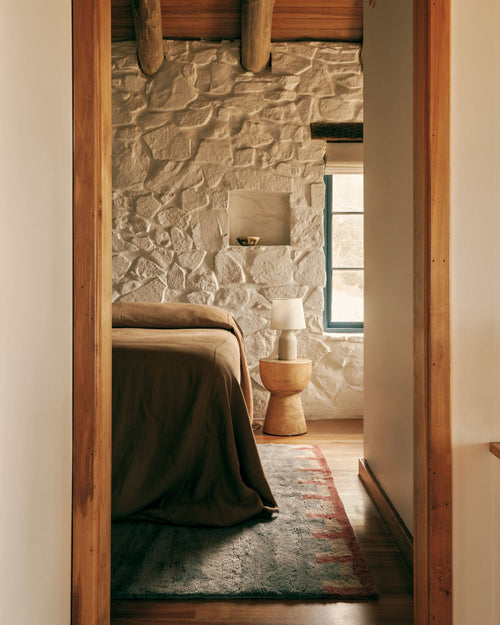 Stillwater silver blue washable wool fine cut pile rug