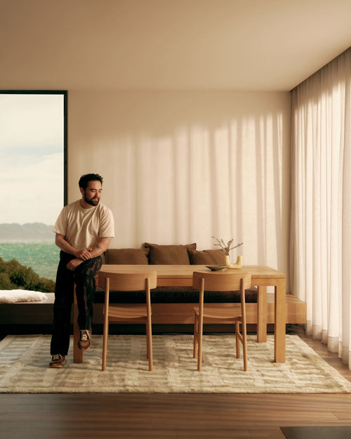 Tasman neutral washable wool fine cut pile rug