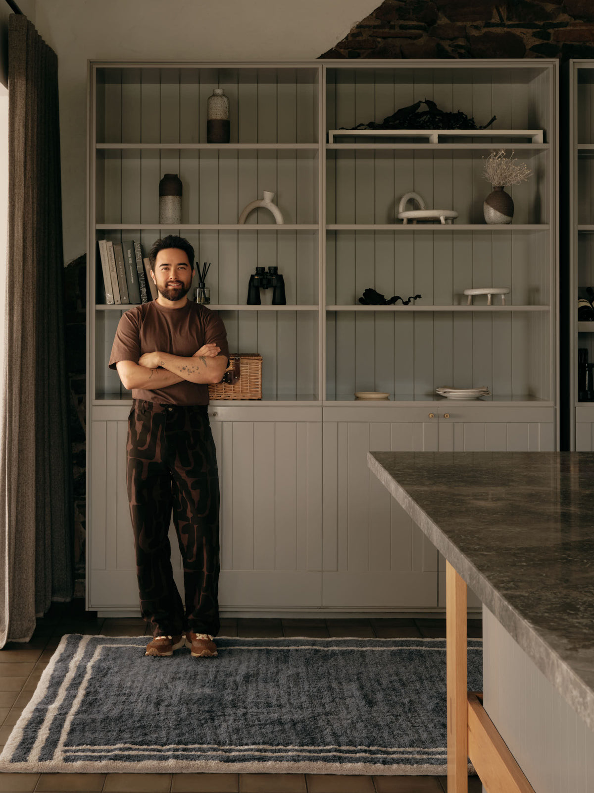 Tempest Steel Blue Washable Wool Medium Cut Pile Rug