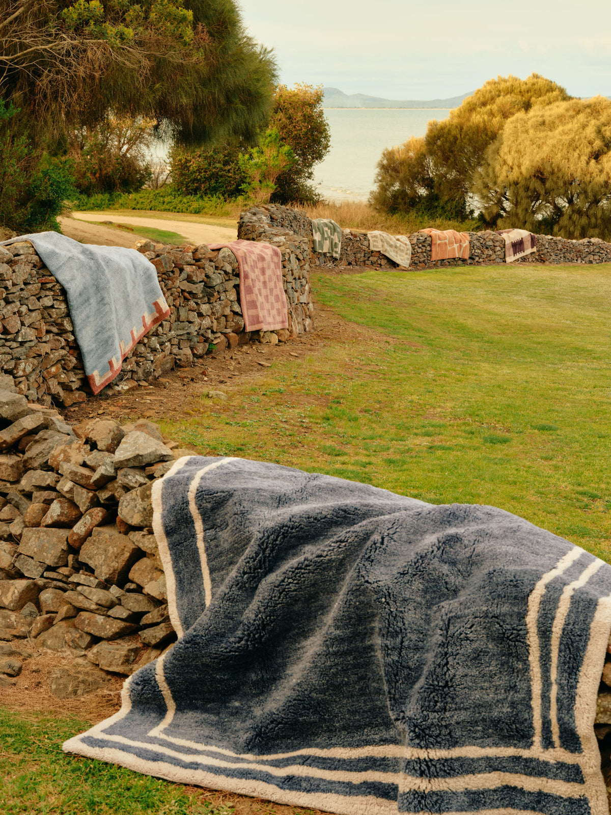 Tempest Steel Blue Washable Wool Medium Cut Pile Swatch