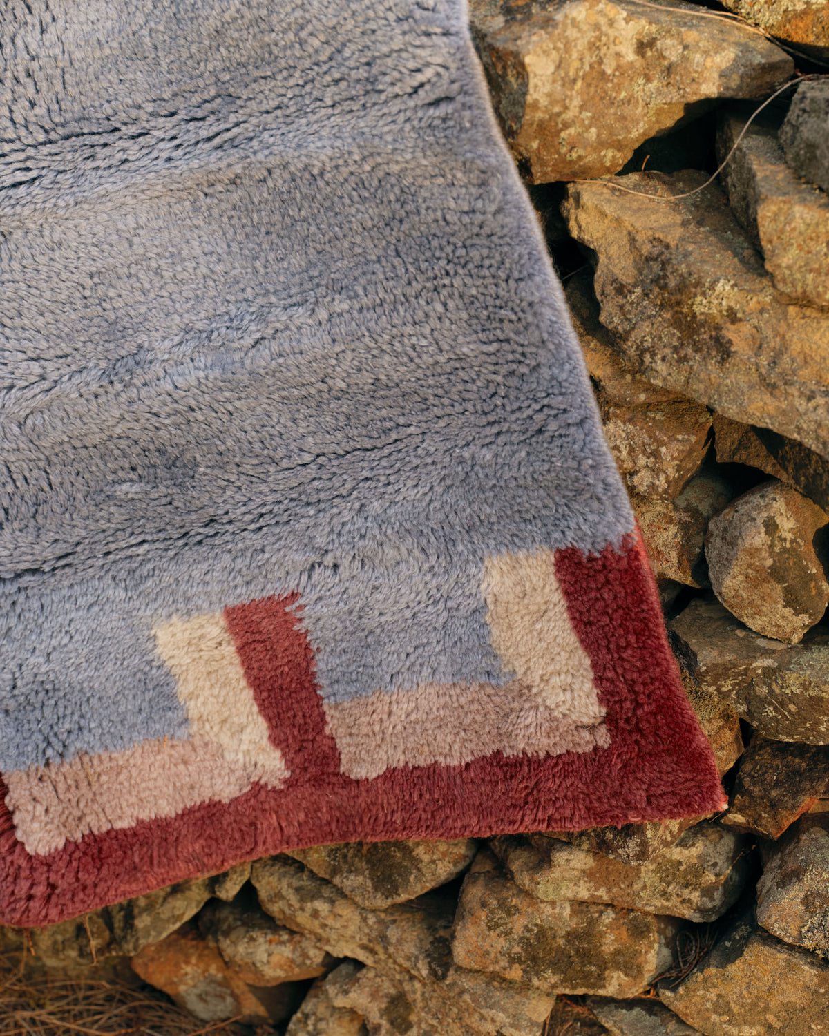 Stillwater Silver Blue Washable Wool Fine Cut Pile Rug
