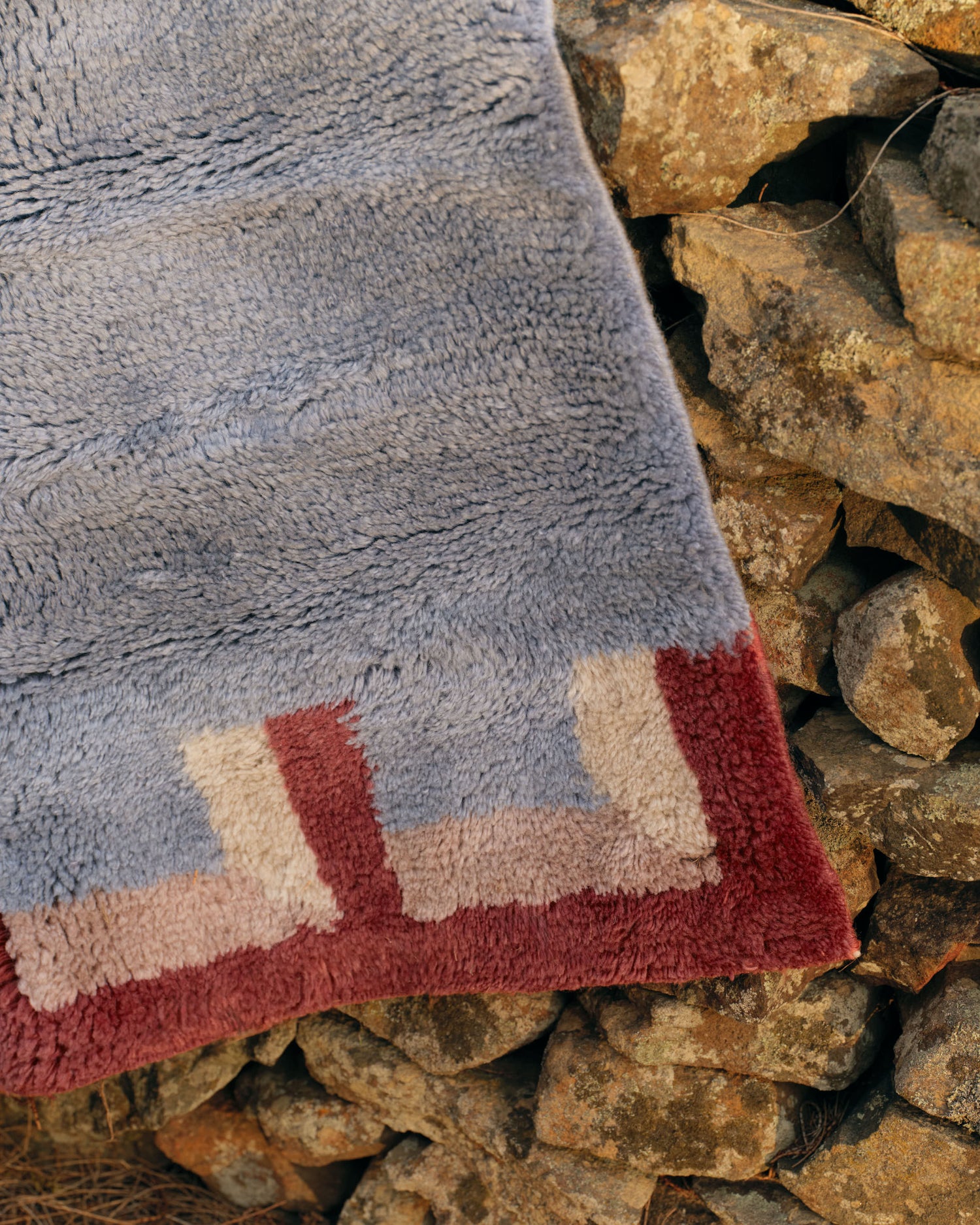 Stillwater Silver Blue Washable Wool Fine Cut Pile Rug