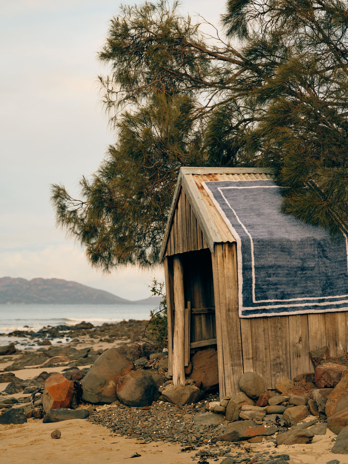 Tempest Steel Blue Washable Wool Medium Cut Pile Rug