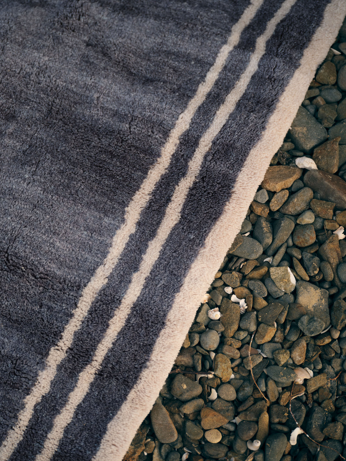 Tempest Steel Blue Washable Wool Medium Cut Pile Rug