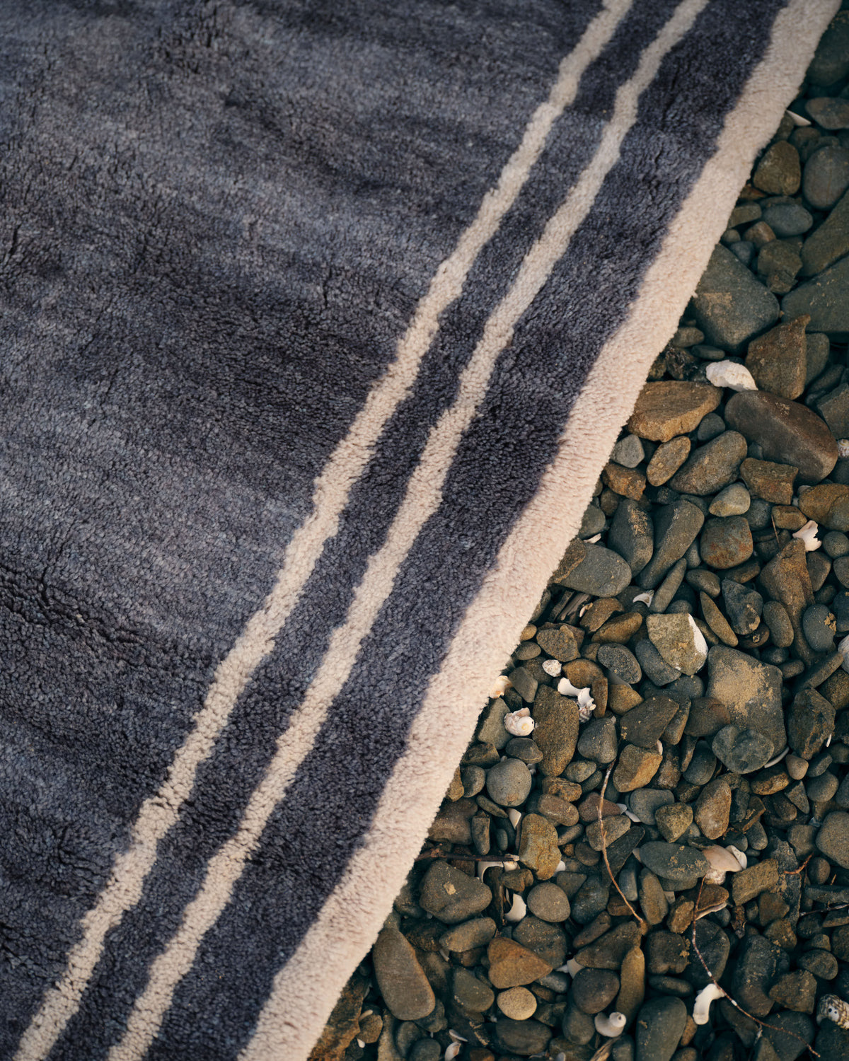 Tempest Steel Blue Washable Wool Medium Cut Pile Rug
