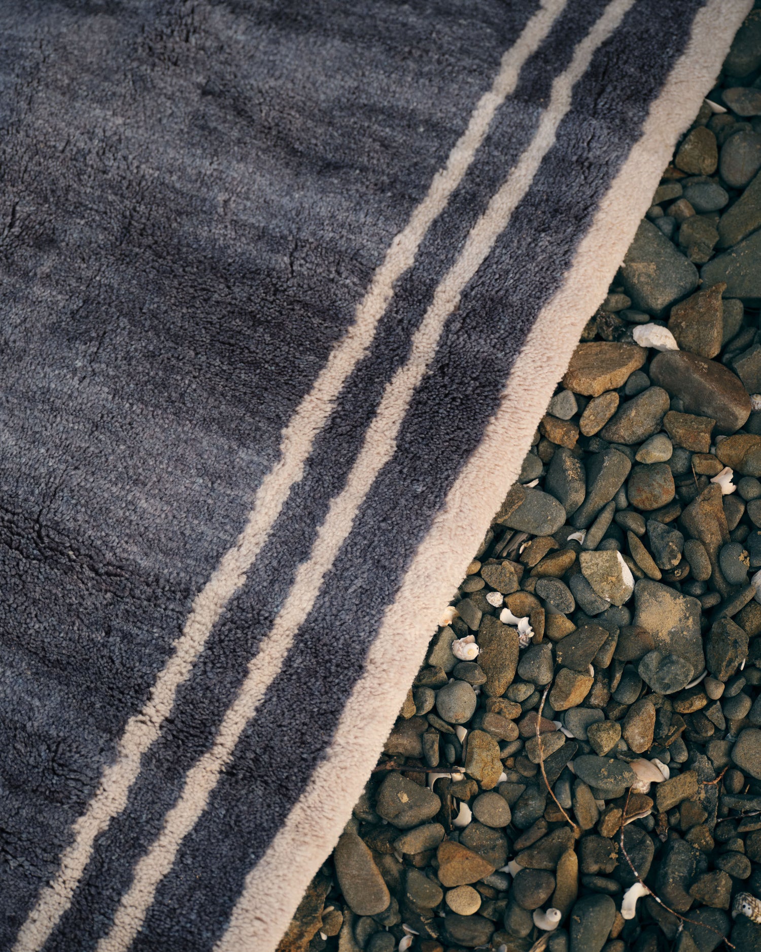 Tempest Steel Blue Washable Wool Medium Cut Pile Rug