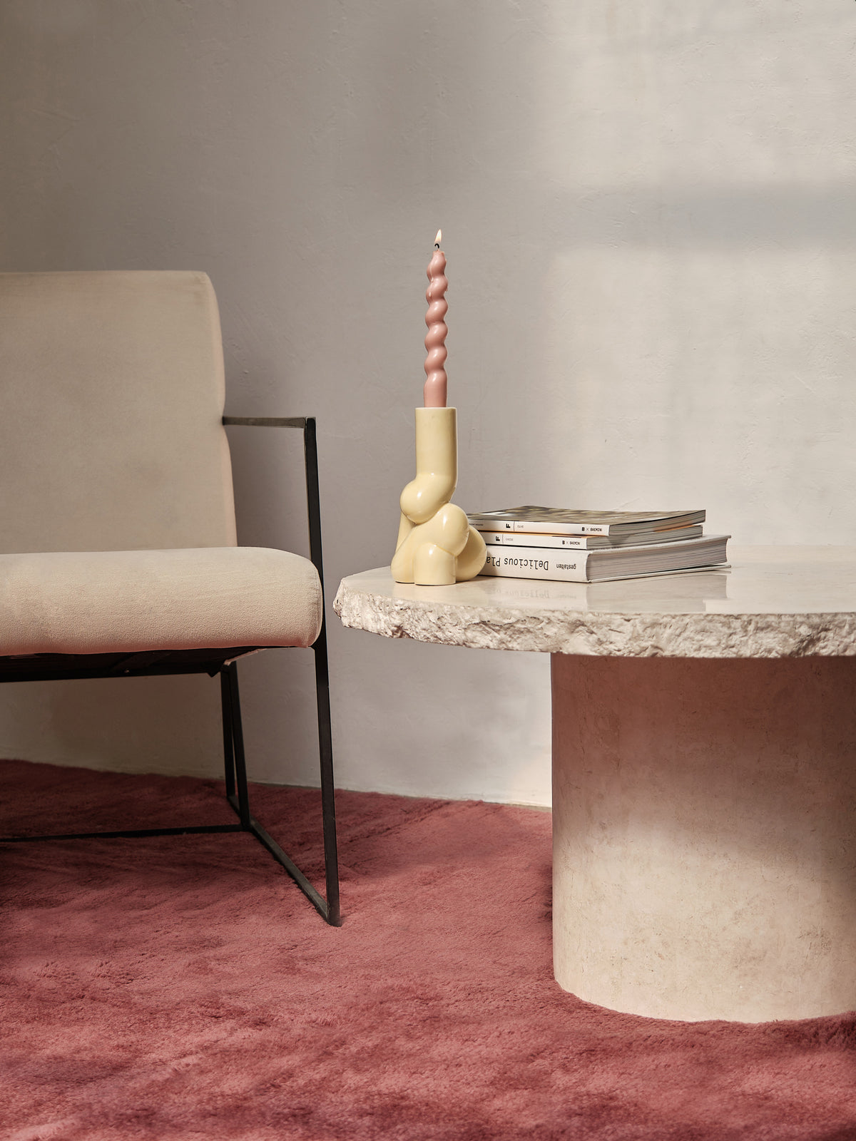 Nelson Burgundy Wine Washable Wool Fine Cut Pile Rug