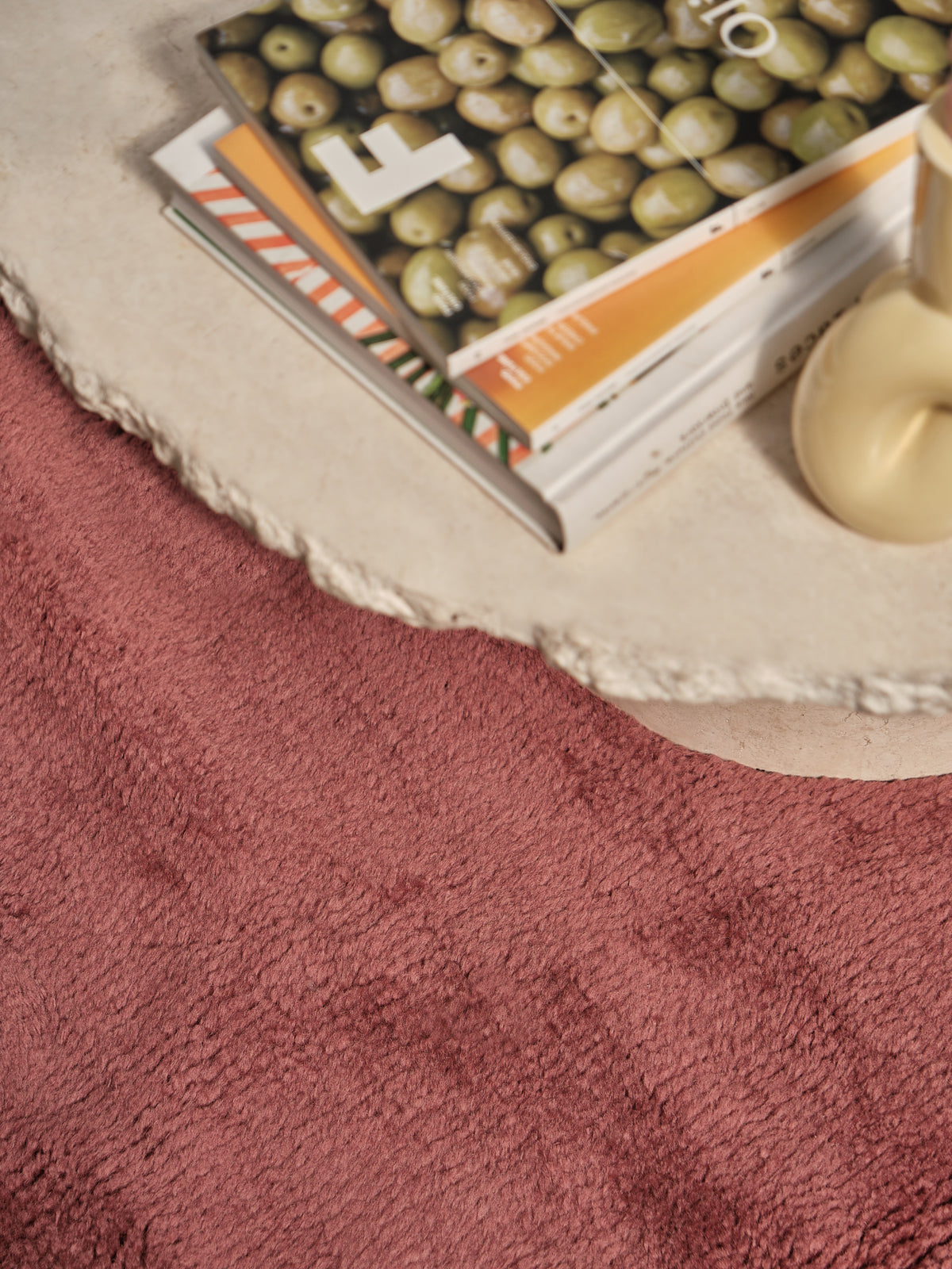 Nelson Burgundy Wine Washable Wool Fine Cut Pile Rug