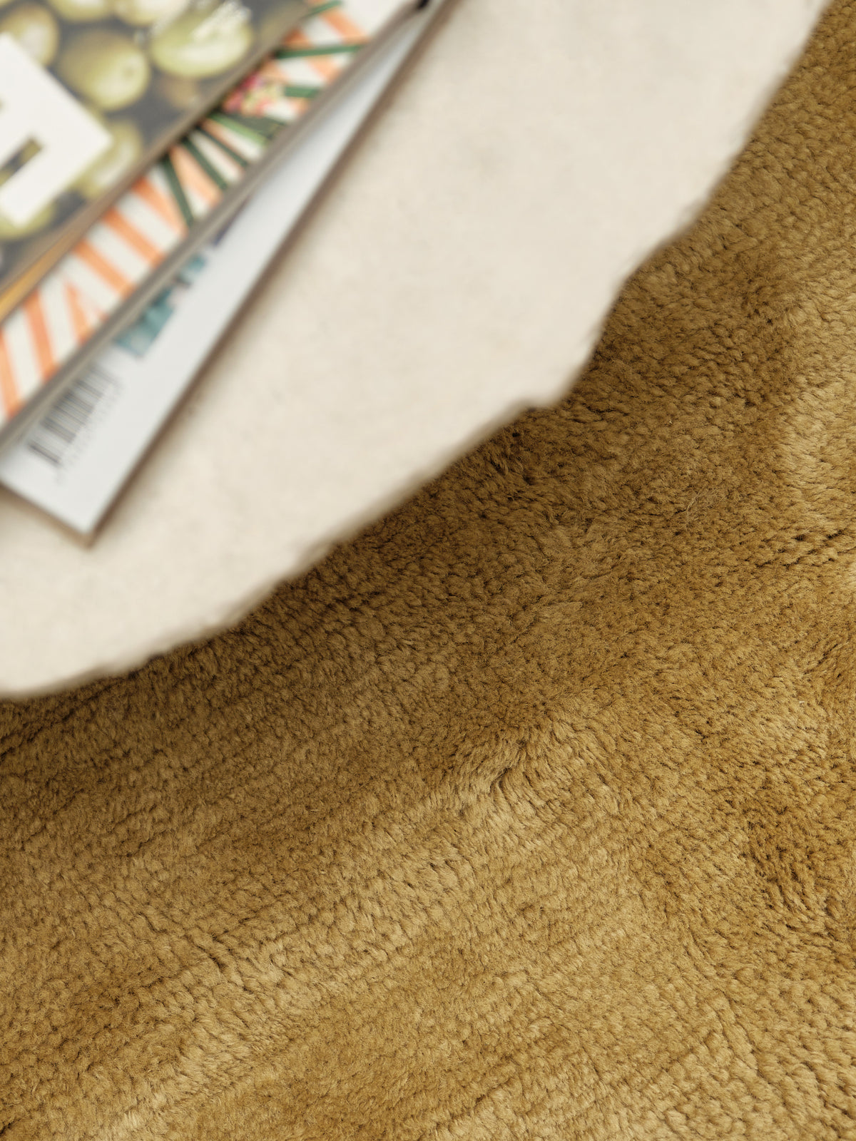 Nelson Dark Mustard Washable Wool Fine Cut Pile Rug